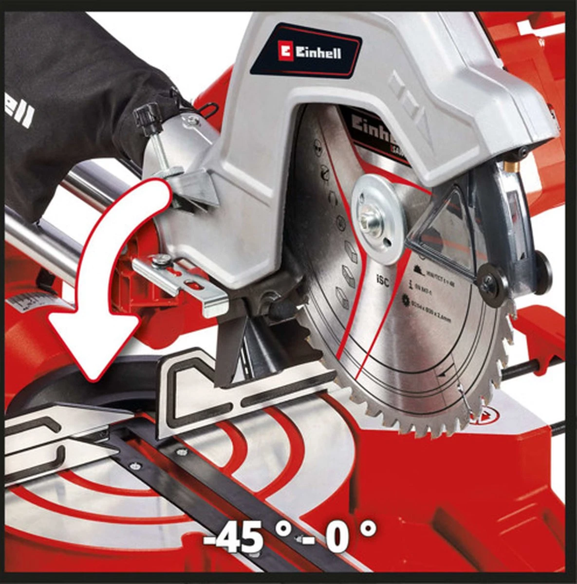 Einhell Radiaal, Afkort- En Verstekzaag - TC-SM 254 - 1800W - Ø254 Mm - 48 Tands Zaagblad - Met Laser 21 Einhell Radiaal, Afkort- En Verstekzaag - TC-SM 254 - 1800W - Ø254 Mm - 48 Tands Zaagblad - Met Laser - Afbeelding 19