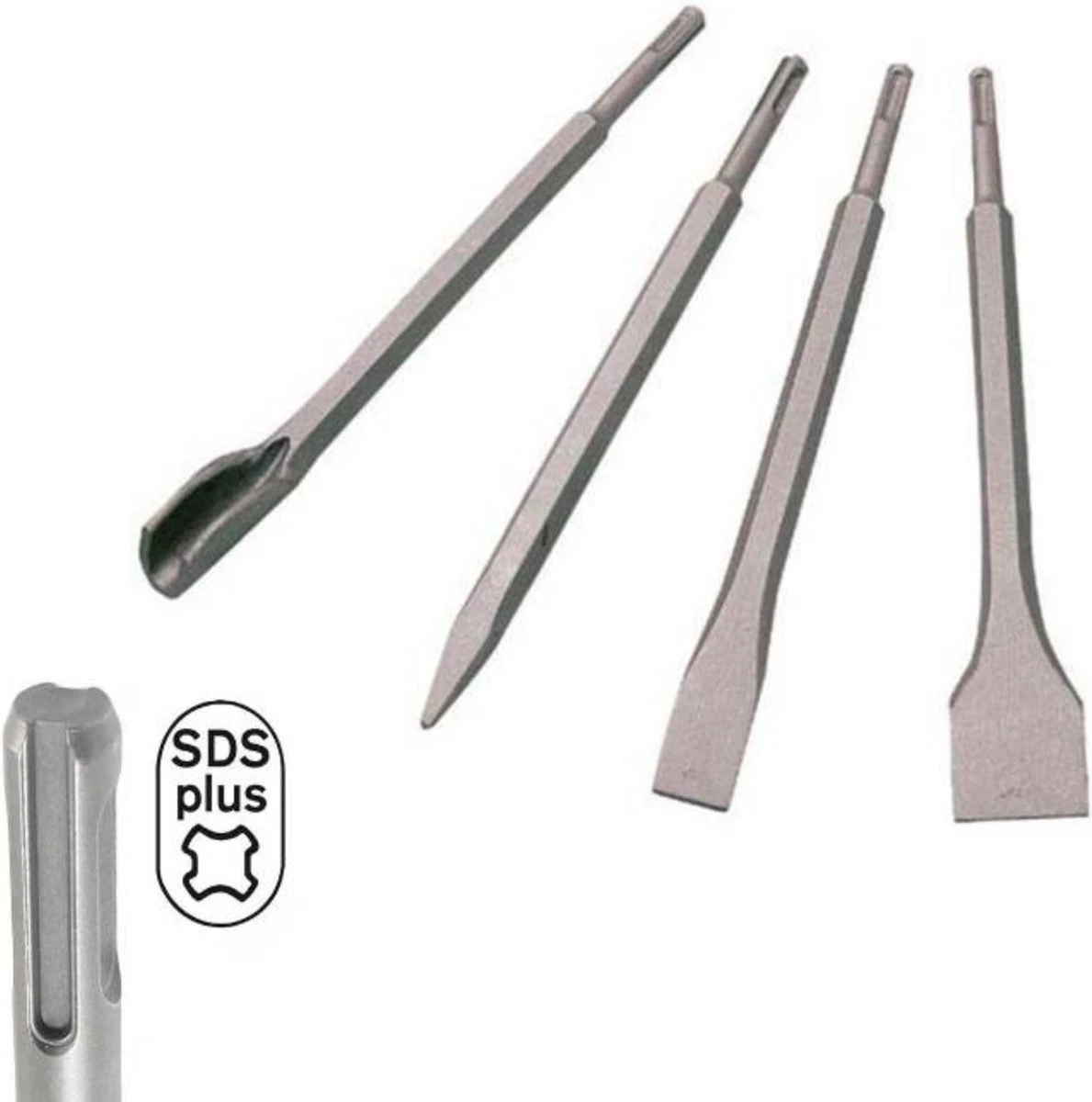 Benson Beitelset SDS Plus - SDS+ T.b.v. Steen - Tegels En Beton - 4 Delig 8 Benson Beitelset SDS Plus - SDS+ T.b.v. Steen - Tegels En Beton - 4 Delig - Afbeelding 6