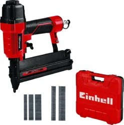 Einhell Pneumatische Tacker TC-PN 50 (schiet Nieten En Spijkers - Vulstand Indicator - Anti-slip Rubberen Handgreep - Diepte Afstelling - Incl. 1500 Nietjes En 2000 Spijkers - Transport En Opbergkoffer)