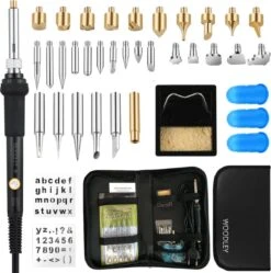 Houtbrander Set - 43 Delig - Pyrografie - Soldeerbout - Houtbrander Voor Hobby - Soldeerset