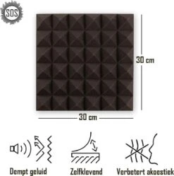 Zelfklevende Geluidsisolatie Pyramide | Akoestische Panelen | Isolatieplaten | Geluidsisolatie | Zelfklevende Wandpanelen | Studioschuim | Geluidsdemper | 30 X 30 X 5 Cm | 0,53m2 | 6 Stuks - Zwart 19 Zelfklevende Geluidsisolatie Pyramide | Akoestische Panelen | Isolatieplaten | Geluidsisolatie | Zelfklevende Wandpanelen | Studioschuim | Geluidsdemper | 30 X 30 X 5 Cm | 0,53m2 | 6 Stuks - Zwart -Makita Winkel 1190x1200 22