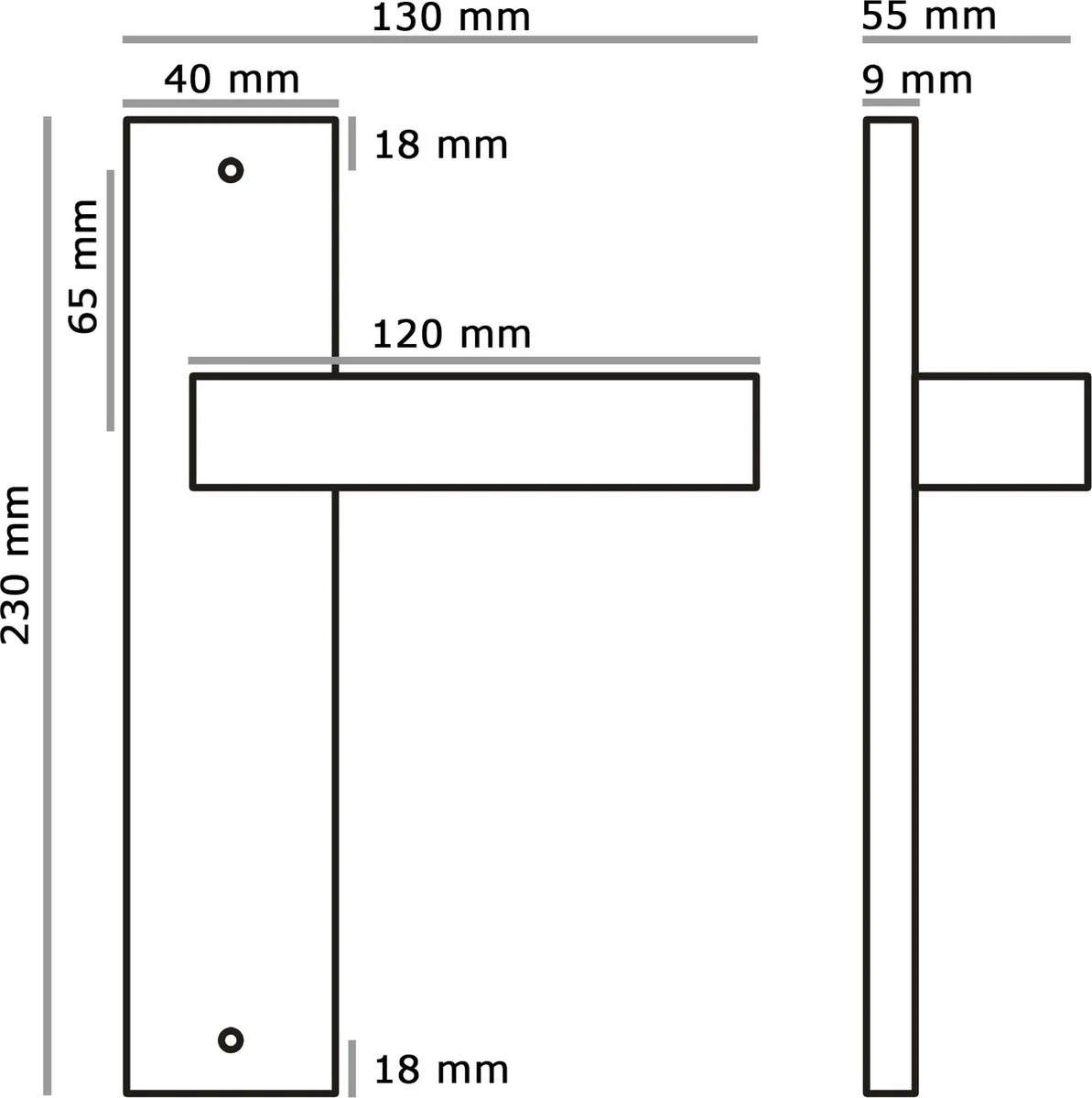Eliot Blind Incl. Loopslot - Deurklink Set - Insteekslot - Mat Zwart - Rechthoekig Model - Complete Set 5 Eliot Blind Incl. Loopslot - Deurklink Set - Insteekslot - Mat Zwart - Rechthoekig Model - Complete Set - Afbeelding 3