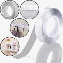 Professionele Dubbelzijdige Nano Tape - Zeflklevende Tweezijdige Transparant Montagtape - Nanotape Kleefband Plaktape Op Rol - Afwasbaar & Herbruikbaar - Grip Tape Plakband Extra Sterk - Gekko Tape - Op Maat Te Knippen - 1 Meter -Makita Winkel 1194x1200 22