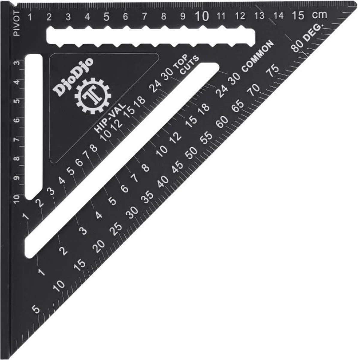 DjoDjo - Winkelhaak - Metrische Driehoek - Speed Square - Schrijfhaak - Blokhaak - Verstekhaak - 5-in-1 Meetdriehoek - Zwart 9 DjoDjo - Winkelhaak - Metrische Driehoek - Speed Square - Schrijfhaak - Blokhaak - Verstekhaak - 5-in-1 Meetdriehoek - Zwart - Afbeelding 7