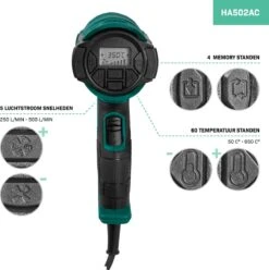 VONROC PRO Heteluchtpistool – 2000W – LCD Display – 650°C – 500L/min -Makita Winkel 1195x1200 8