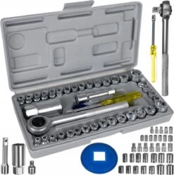 Dopsleutel Set - Doppen Set - 40-delig - Chroom - Ratel & Verlengstuk - Multifunctioneel - Rheme