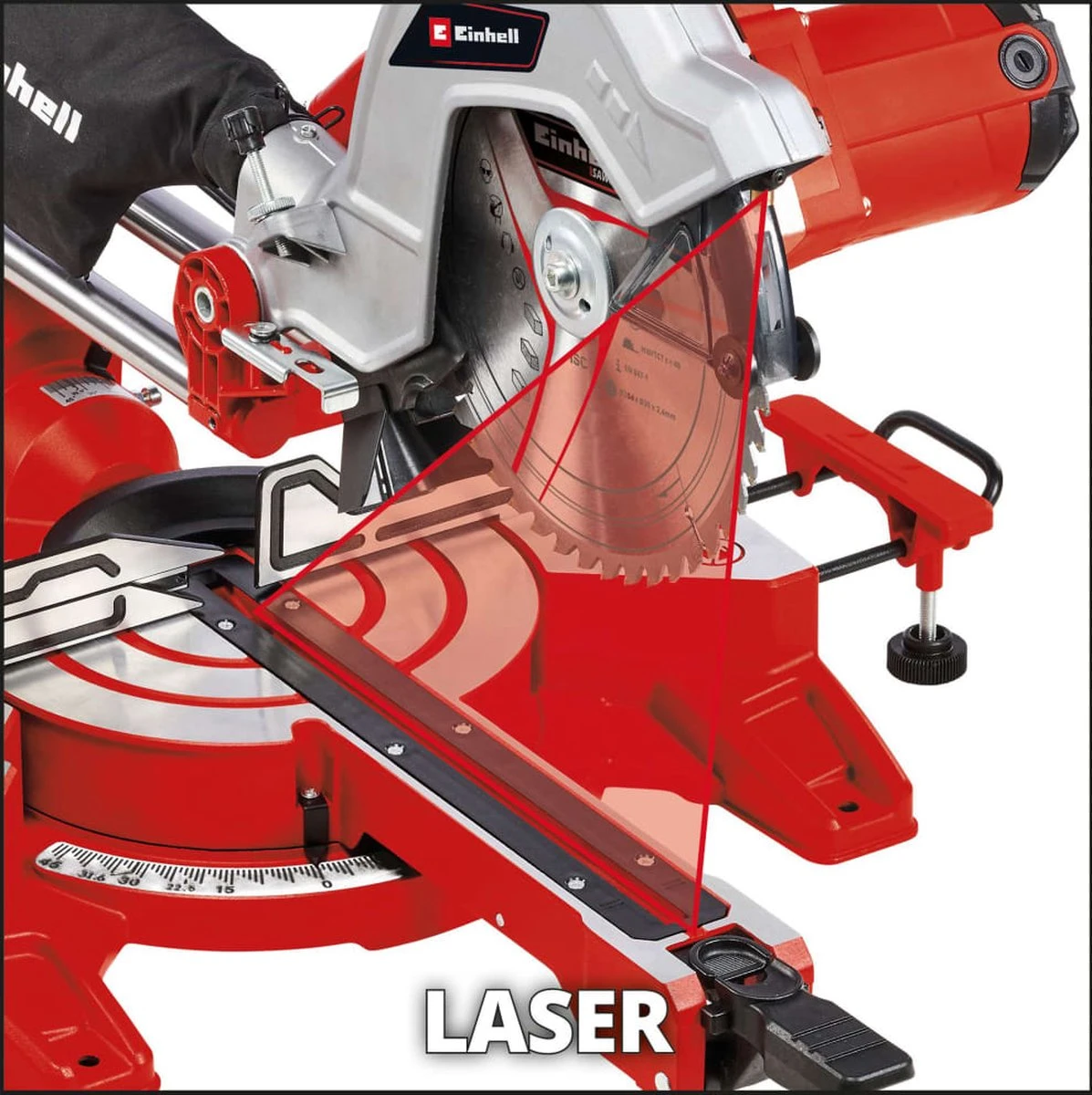 Einhell Radiaal, Afkort- En Verstekzaag - TC-SM 254 - 1800W - Ø254 Mm - 48 Tands Zaagblad - Met Laser 19 Einhell Radiaal, Afkort- En Verstekzaag - TC-SM 254 - 1800W - Ø254 Mm - 48 Tands Zaagblad - Met Laser - Afbeelding 17
