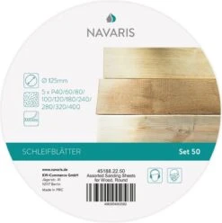 Navaris 50x Rond Schuurpapier - Voor Schuurmachines - Klittenbandbevestiging - 125 Mm - Korrel 40-400 - Schuurschijven Voor Hout, Metaal En Meer -Makita Winkel 1197x1200 8