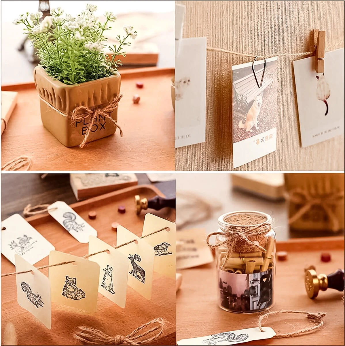 500 Meter 1.5mm Jute Touw Met 20 Houten Knijpers & 100 Stuks Karton Kraft Labels - Creatieve Hennep Koord Voor Decoratie - DIY HobbyMacrame Maken - Bruin Manilla BindtouwSisaltouw -Dun CadeaulintCadeaulabels Bindtouw - TuinPlanten Sisal Binddraad 7 500 Meter 1.5mm Jute Touw Met 20 Houten Knijpers & 100 Stuks Karton Kraft Labels - Creatieve Hennep Koord Voor Decoratie - DIY HobbyMacrame Maken - Bruin Manilla BindtouwSisaltouw -Dun CadeaulintCadeaulabels Bindtouw - TuinPlanten Sisal Binddraad - Afbeelding 5