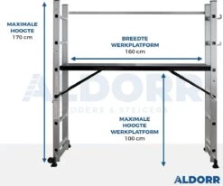 ALDORR Home - 2x6 Multifunctionele Kamersteiger - Ladder - Werkhoogte 2,60 Meter -Makita Winkel 1200x1000 31