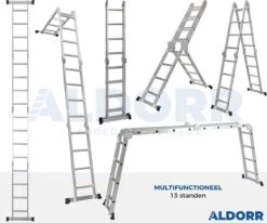 ALDORR Home - Vouwladder Aluminium 4 X 4 Treden Met Platform - 4,60 Meter 19 ALDORR Home - Vouwladder Aluminium 4 X 4 Treden Met Platform - 4,60 Meter -Makita Winkel 1200x1000 36