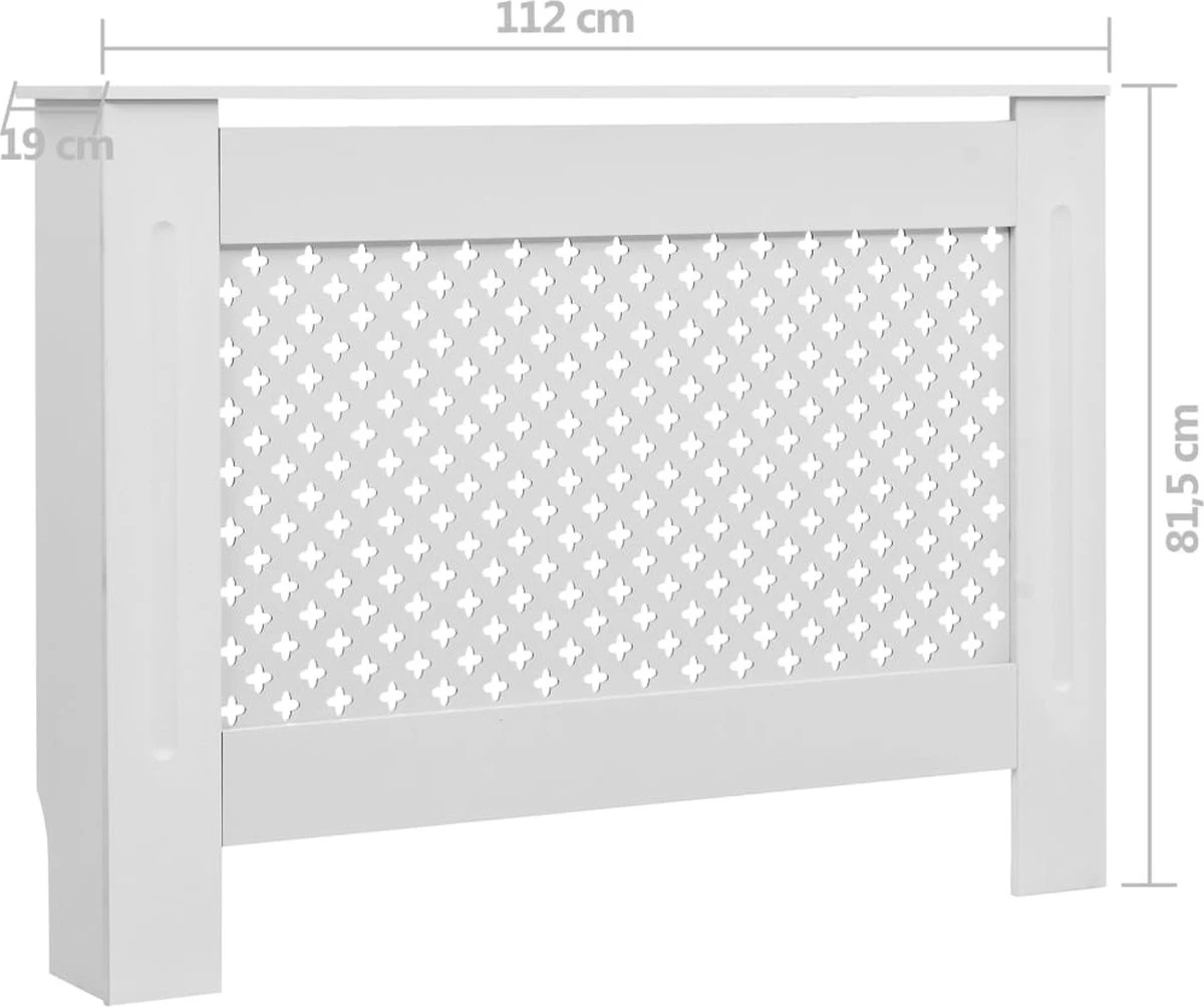 VidaXL Radiatorombouw 112x19x81.5 Cm MDF Wit 12 VidaXL Radiatorombouw 112x19x81.5 Cm MDF Wit - Afbeelding 10