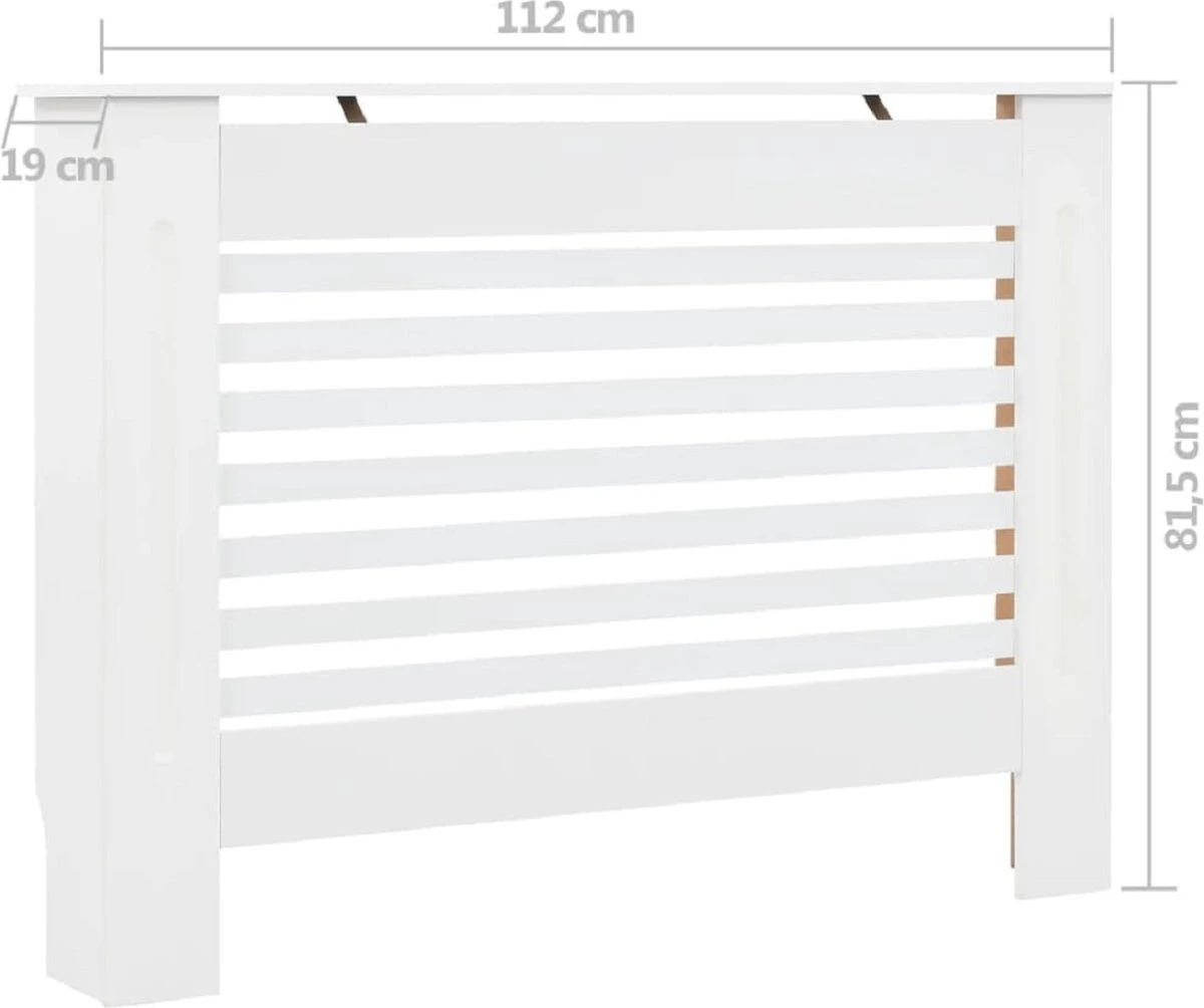 VidaXL Radiatorombouw 112x19x81.5 Cm MDF Wit 11 VidaXL Radiatorombouw 112x19x81.5 Cm MDF Wit - Afbeelding 9