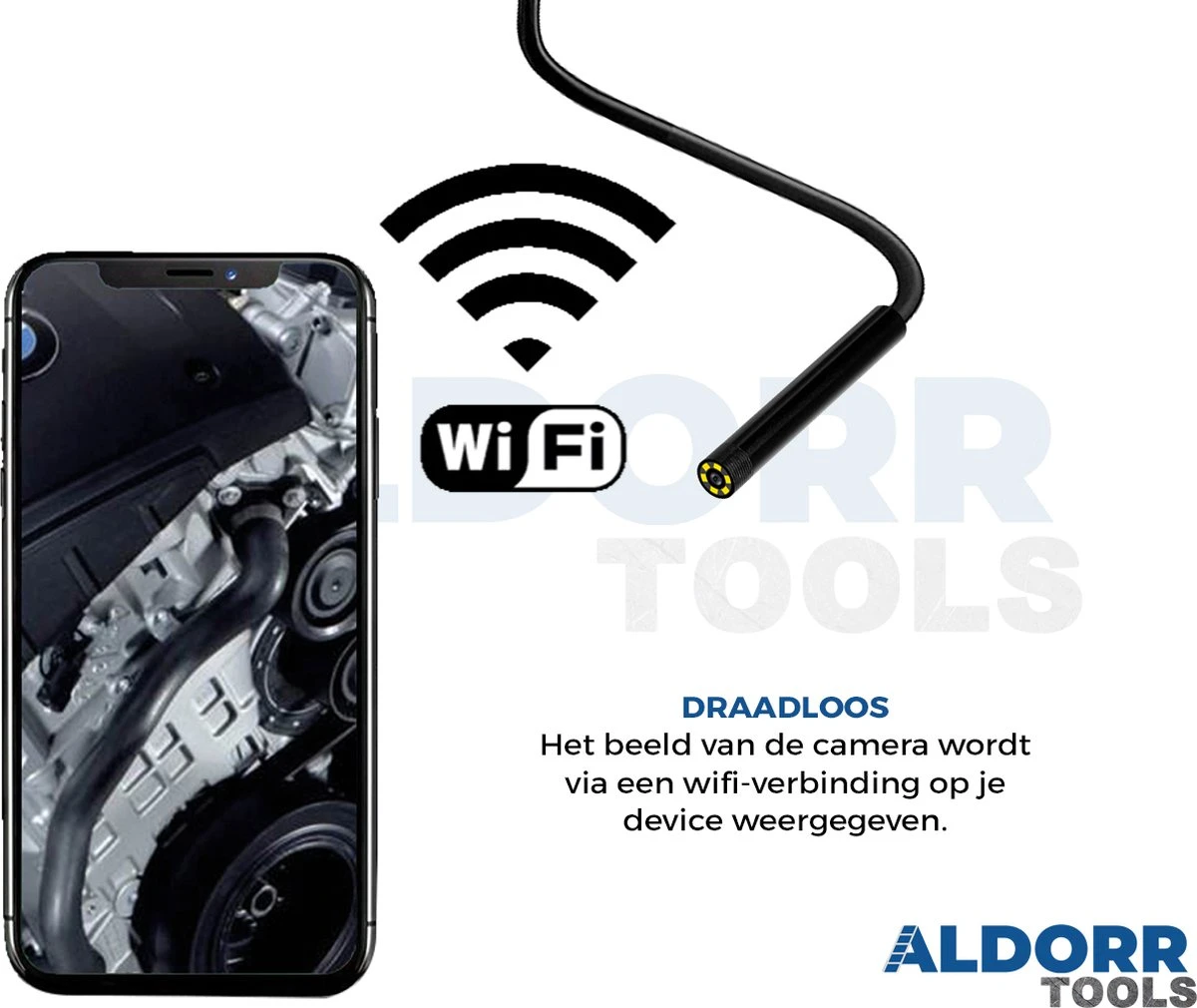 ALDORR Tools - Inspectiecamera 10M - Android/IOS - IP68 Waterdicht - 1080P HD - Endoscoop - Inspecteren Met Telefoon 6 ALDORR Tools - Inspectiecamera 10M - Android/IOS - IP68 Waterdicht - 1080P HD - Endoscoop - Inspecteren Met Telefoon - Afbeelding 4