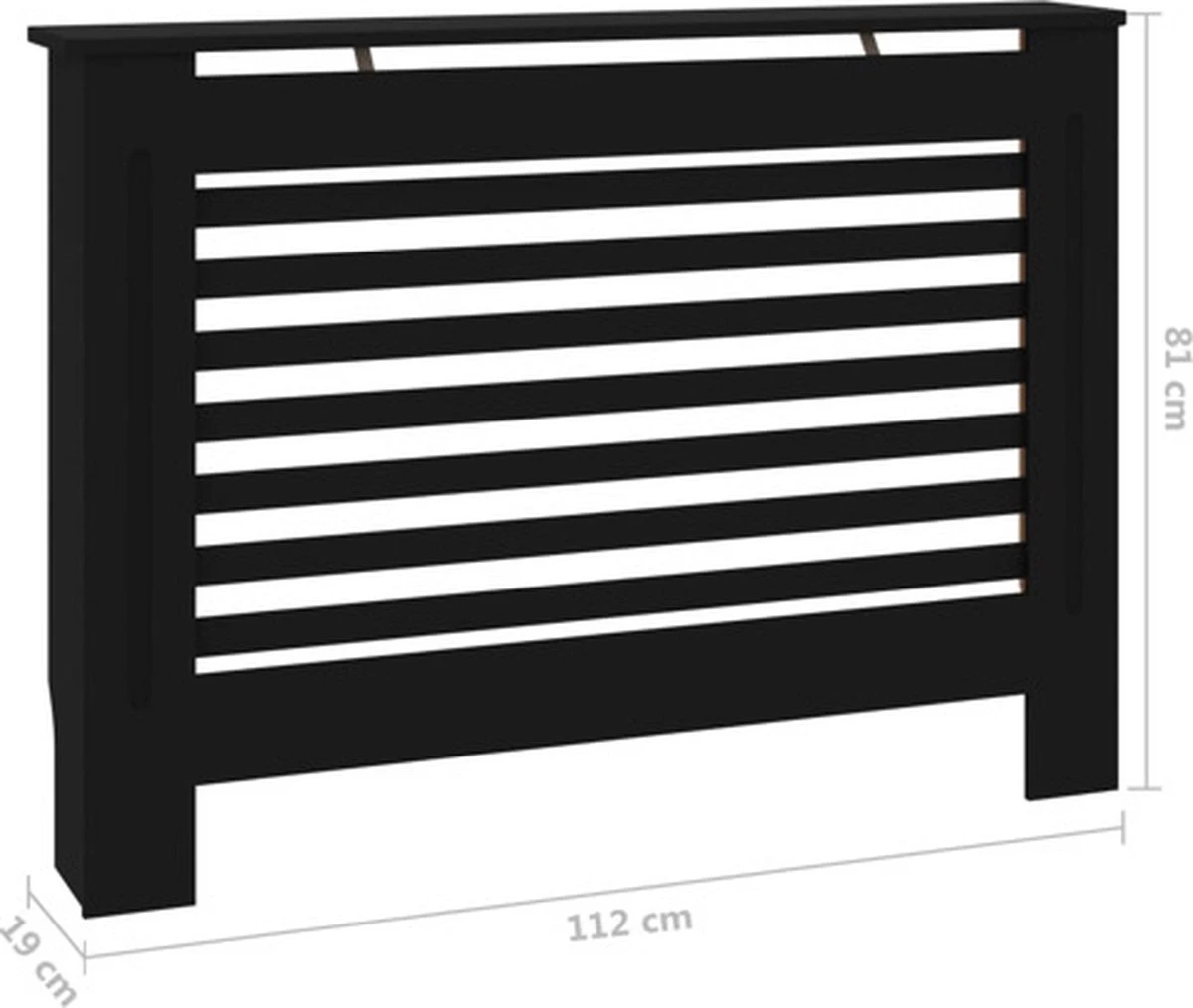 VidaXL Radiatorombouw 112x19x81 Cm MDF Zwart 4 VidaXL Radiatorombouw 112x19x81 Cm MDF Zwart - Afbeelding 2