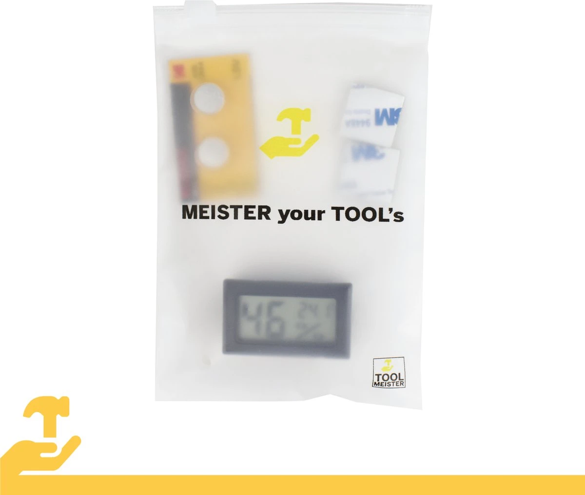 Tool Meister TM1 – Hygrometer & Thermometer - Binnen/Buiten/Koelkast – Digitaal -Zwart - Incl Batterijen 12 Tool Meister TM1 – Hygrometer & Thermometer - Binnen/Buiten/Koelkast – Digitaal -Zwart - Incl Batterijen - Afbeelding 10