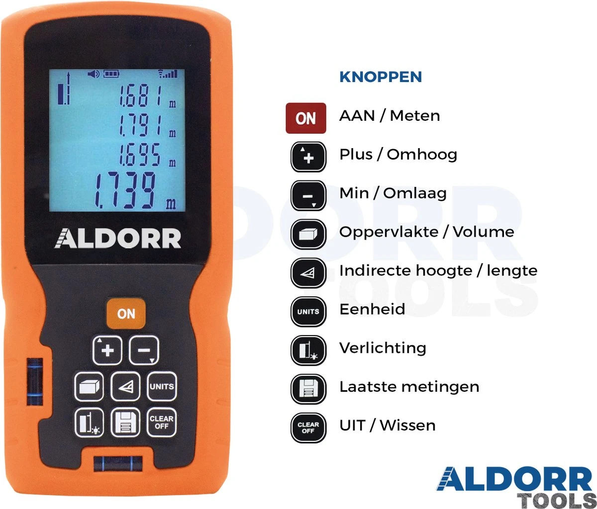 ALDORR Tools - Professionele Laserafstandmeter - 100 Meter Bereik - Uitgebreide Meetopties 13 ALDORR Tools - Professionele Laserafstandmeter - 100 Meter Bereik - Uitgebreide Meetopties - Afbeelding 11