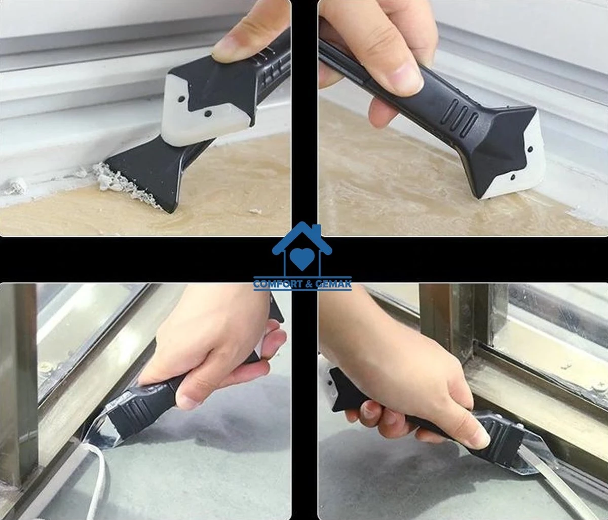 Eenvoudig Kit Verwijderen En Aanbrengen - Siliconenkit Verwijderaar Schraper - Kitpistool Hulpstuk - 3 In 1 Tool - Gratis 5 + 4 Afstrijkrubbers + Tijdelijk Gratis Kitmondjes! 6 Eenvoudig Kit Verwijderen En Aanbrengen - Siliconenkit Verwijderaar Schraper - Kitpistool Hulpstuk - 3 In 1 Tool - Gratis 5 + 4 Afstrijkrubbers + Tijdelijk Gratis Kitmondjes! - Afbeelding 4