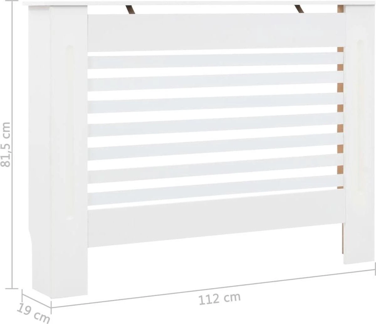 VidaXL Radiatorombouw 112x19x81.5 Cm MDF Wit 6 VidaXL Radiatorombouw 112x19x81.5 Cm MDF Wit - Afbeelding 4