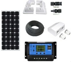 Compleet 100W Zonnepaneel Set - Mono Kristallijne - 12V - Daglichtpaneel - Met MC4 Connectoren - Voor Camper, Boot, Caravan, Accu, Etc - Met Nederlandse Handeleiding