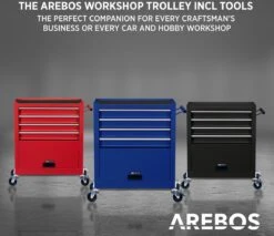 AREBOS Werkplaatswagen Gereedschapswagen Met 4 Laden 1 Kast & Incl Gereedschap -Makita Winkel 1200x1037 8