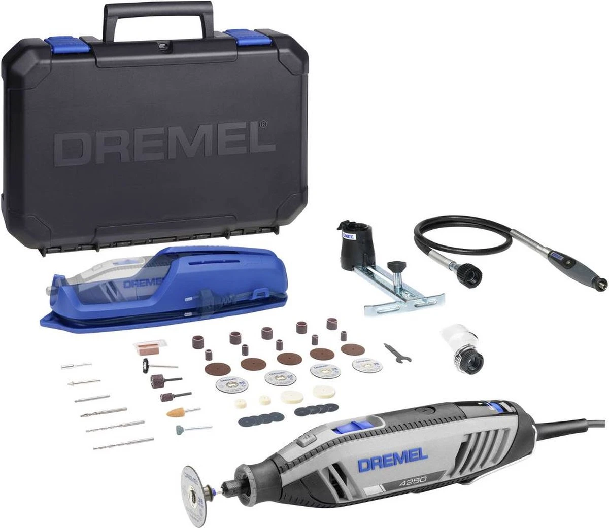 Dremel 4250 Multitool - Roterend - Incl. 45 Accessoires, 3 Hulpstukken, 2 Opbergoplossingen En Opbergkoffer 3 Dremel 4250 Multitool - Roterend - Incl. 45 Accessoires, 3 Hulpstukken, 2 Opbergoplossingen En Opbergkoffer
