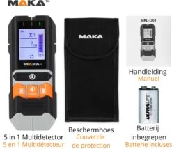 MAKA 5 In 1 Digitale Multidetector - Leidingzoeker - Koper Metaal Hout En Vocht Meting -Makita Winkel 1200x1042 1