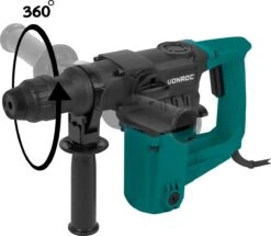 VONROC Boorhamer 1050W – 4,5 Joule – SDS Plus – 3 Functies – Incl. 3 SDS-plus Boren En 2 SDS-plus Beitels -Makita Winkel 1200x1043