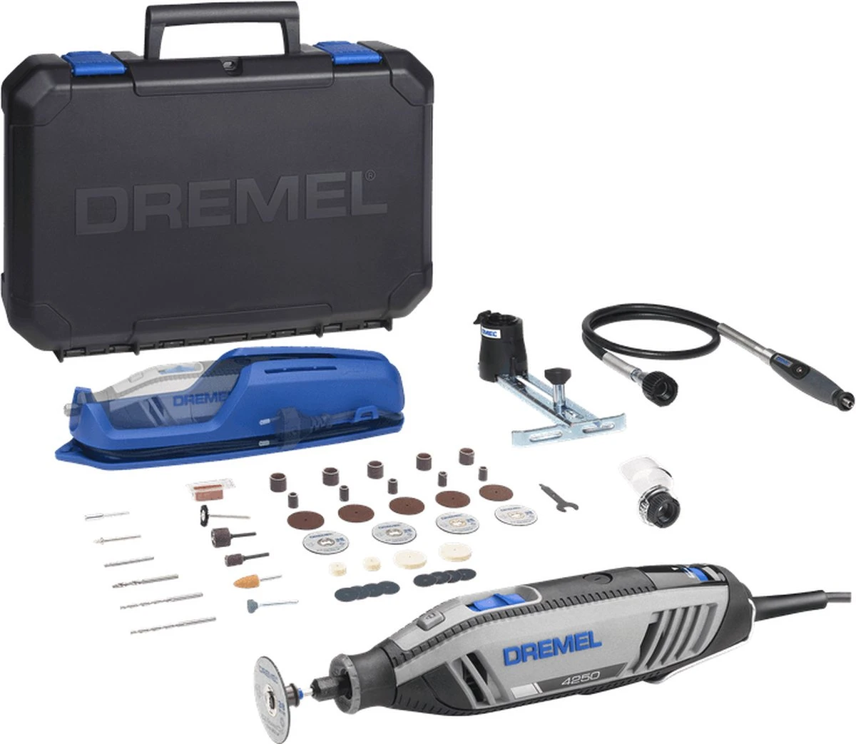 Dremel 4250 Multitool - Roterend - Incl. 45 Accessoires, 3 Hulpstukken, 2 Opbergoplossingen En Opbergkoffer 11 Dremel 4250 Multitool - Roterend - Incl. 45 Accessoires, 3 Hulpstukken, 2 Opbergoplossingen En Opbergkoffer - Afbeelding 9