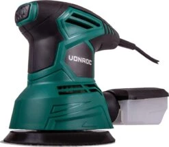 VONROC Excentrische Schuurmachine – 300W - Ø125mm – Met Stofopvangbox & 12 Stuks Schuurpapier -Makita Winkel 1200x1045
