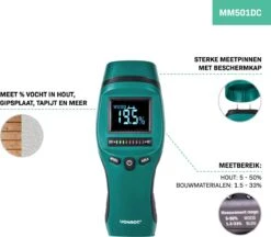 VONROC PRO Vochtmeter – Professioneel Gebruik – Accuraat – Hoog Contrast LCD Met Achtergrondverlichting -Makita Winkel 1200x1048 4