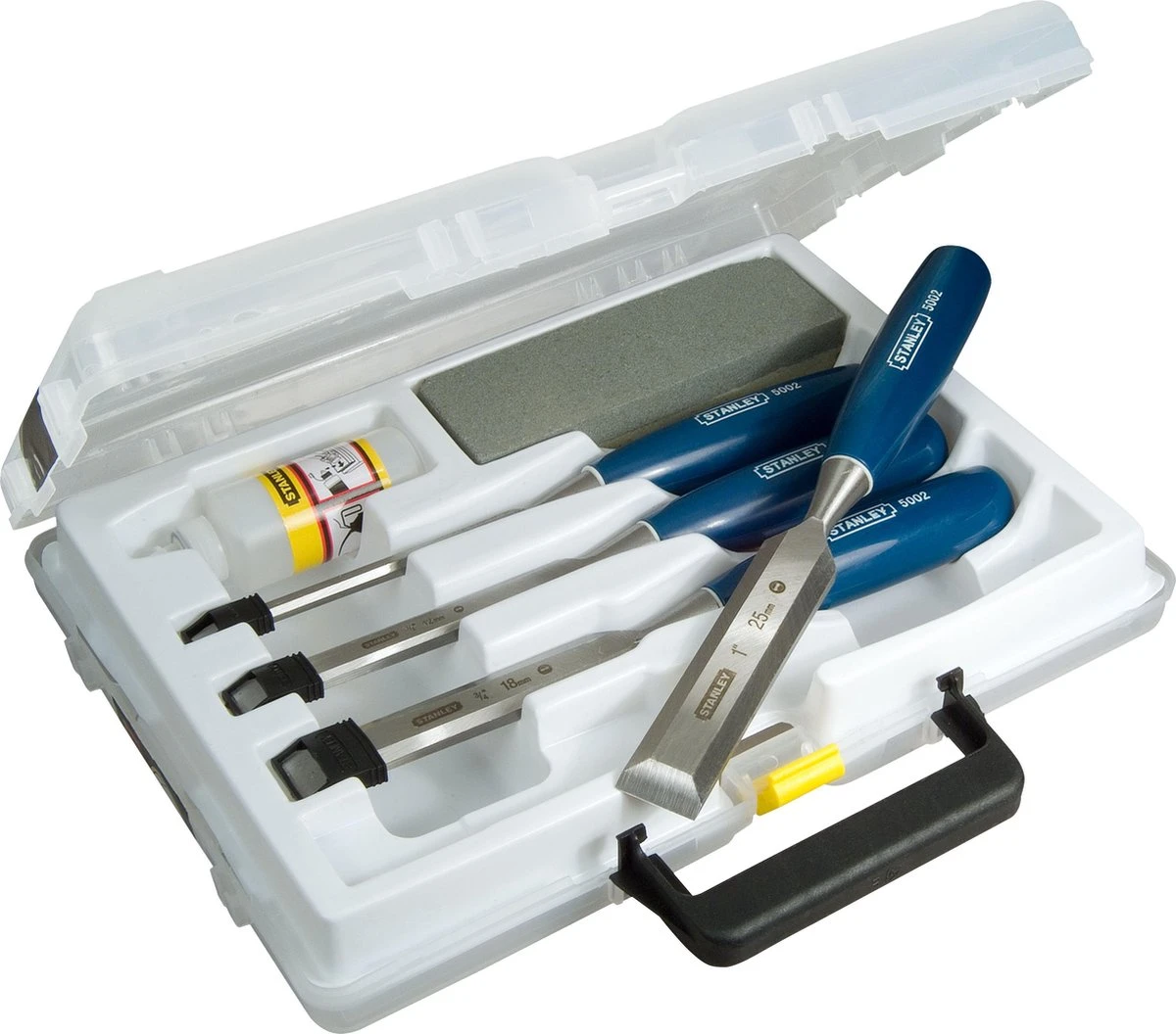 STANLEY 0-16-130 Houtbeitelset - 6-delig - Met Opbergbox 5 STANLEY 0-16-130 Houtbeitelset - 6-delig - Met Opbergbox - Afbeelding 3