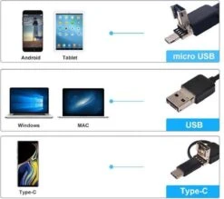 Endoscoop Camera | Inspectiecamera | Voor Android Telefoon - 1 Meter Micro USB Met Usb-C Adapter Naar Usb Man -8 Mm Kop HD -Makita Winkel 1200x1062 5
