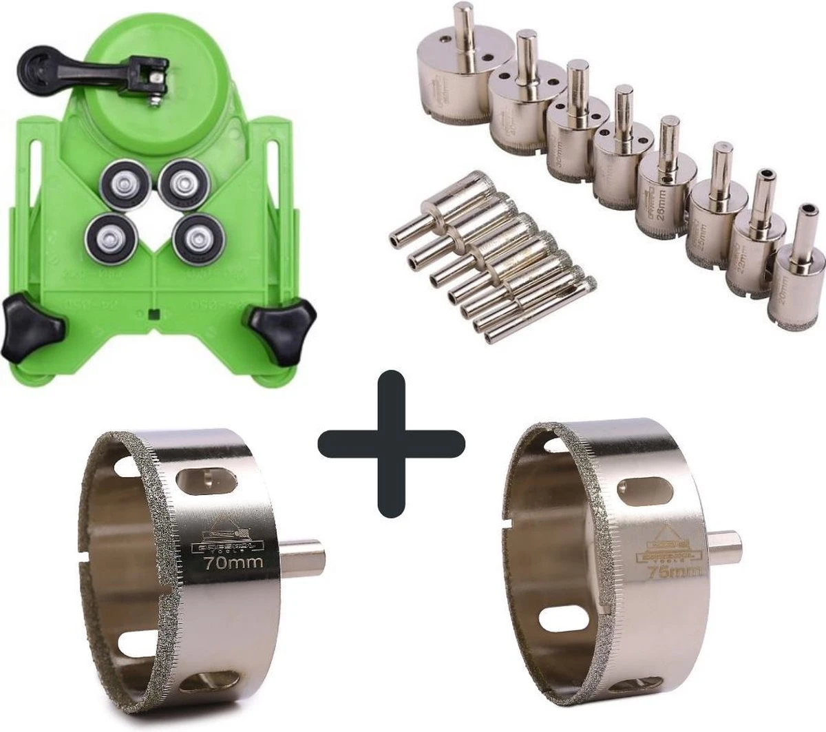 Breskol Tegelboren - Diamantboren + Boorgeleider + 70mm + 75mm Gaten Boorset - Boren - Diamant Boor Geleider - Diamantboor - Diamantborenset - Tegelboren 3 Breskol Tegelboren - Diamantboren + Boorgeleider + 70mm + 75mm Gaten Boorset - Boren - Diamant Boor Geleider - Diamantboor - Diamantborenset - Tegelboren