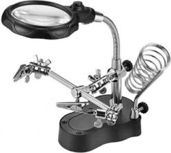 Merkloos Derde Hand Met LED Vergrootglas - Helping / Helpende 3e Soldeer Hand Soldeerhulp