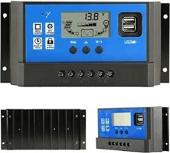 Merkloos 40A DC 12V - 24V PWM Solar Laadregelaar Met LCD En 5V USB