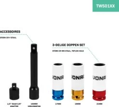 VONROC Momentsleutel ½” – 470mm – 28-210Nm – Incl. 3-delige Doppenset, Verlengstuk En Verloopstuk/adapter 13 VONROC Momentsleutel ½” – 470mm – 28-210Nm – Incl. 3-delige Doppenset, Verlengstuk En Verloopstuk/adapter -Makita Winkel 1200x1079 6