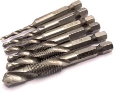 Merkloos 6-delig Boortap Set - Bit Boor Tap En Verzinken Set Gemaakt Van HSS - Gereedschap Boormachine M3-M10 - Schroefdraad Snijden - Combi Boortap - Gaten Boren - Incl. Klein Opbergdoosje -Makita Winkel 1200x1080 11