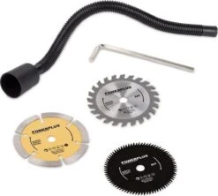 Powerplus POWX1365MB Invalzaag - 600W - Ø89mm - Incl. Laser, Stofafzuiging, 3 Invalzaagbladen En Verstekbak -Makita Winkel 1200x1080 5