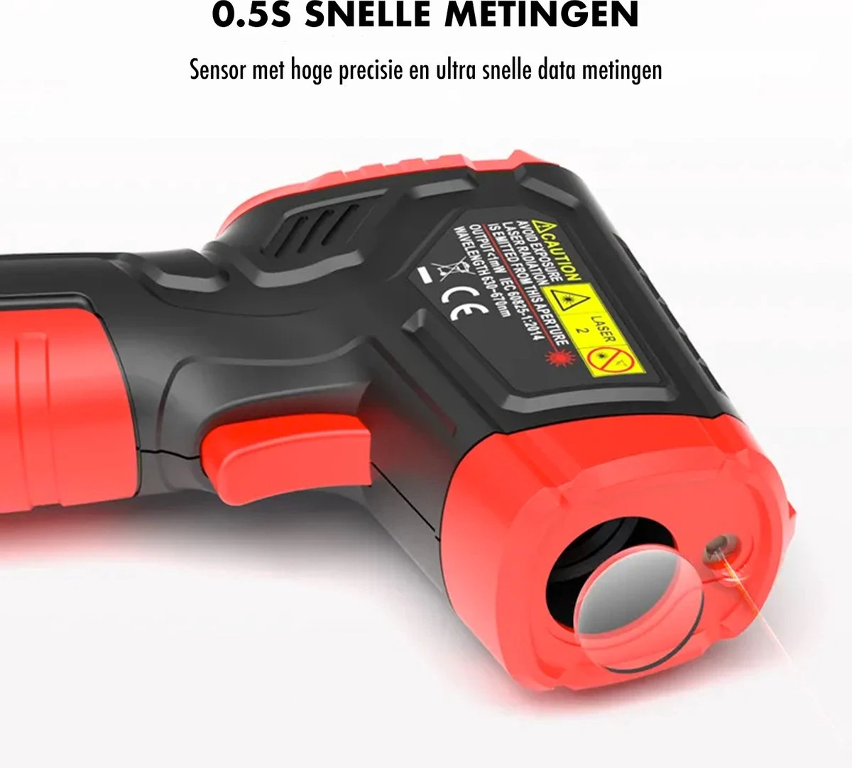 DynaBright Digitale Infrarood Thermometer - Bereik -50 T/m +400 °C - Incl. Batterijen - IR Thermometer - Warmtemeter 10 DynaBright Digitale Infrarood Thermometer - Bereik -50 T/m +400 °C - Incl. Batterijen - IR Thermometer - Warmtemeter - Afbeelding 8