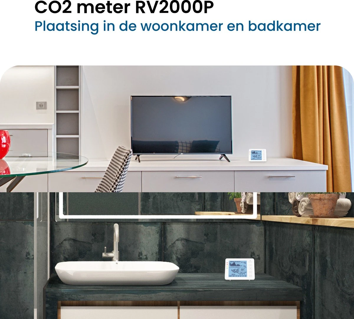 Rovary RV2000P CO2 Meter & Hygrometer - CO2 Melder En Monitor Binnen - Inclusief E-book - Luchtkwaliteitsmeter – Draagbaar En Oplaadbaar – Met Alarm 6 Rovary RV2000P CO2 Meter & Hygrometer - CO2 Melder En Monitor Binnen - Inclusief E-book - Luchtkwaliteitsmeter – Draagbaar En Oplaadbaar – Met Alarm - Afbeelding 4