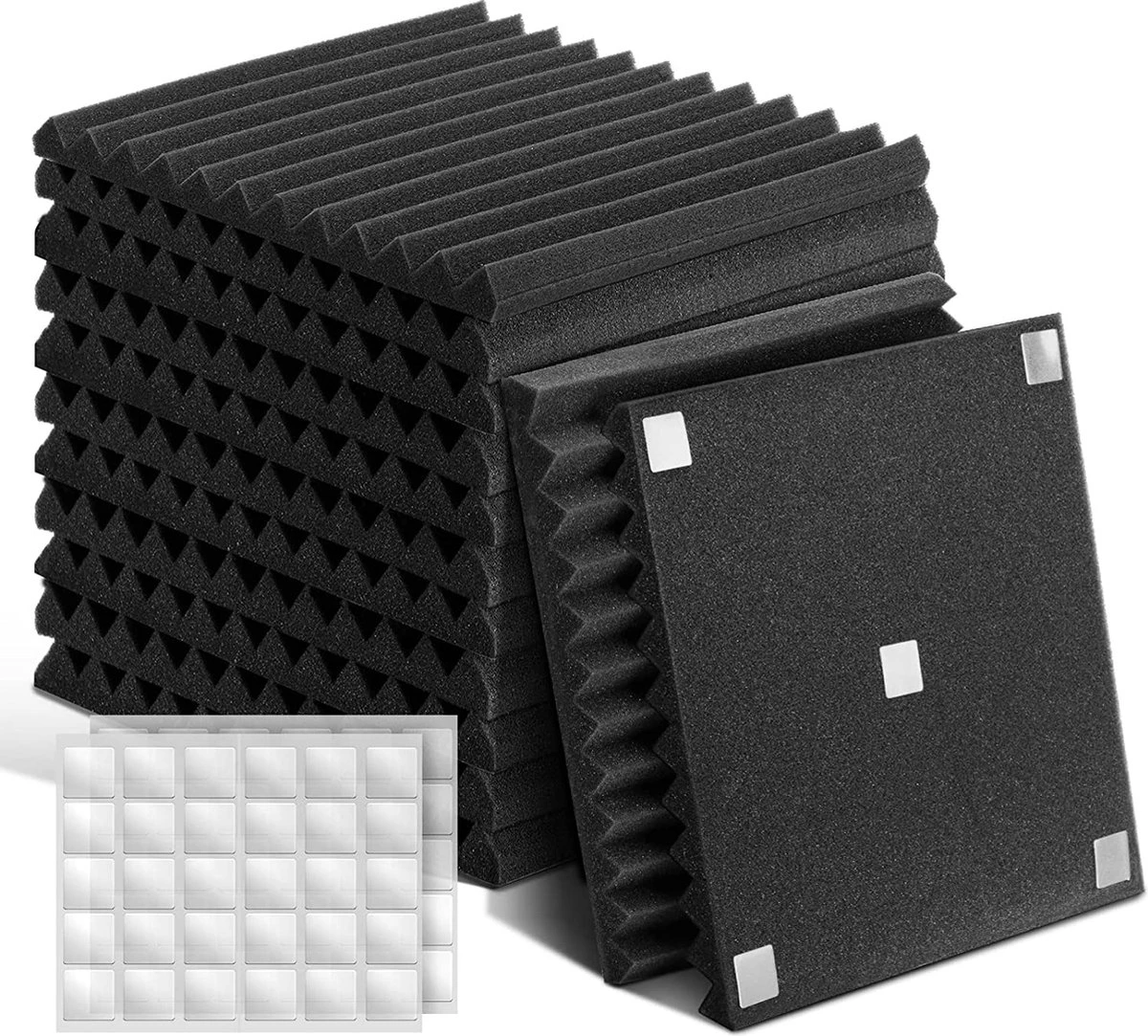 Imperatoris | Akoestische Panelen – 30x30x2.5cm – Zelfklevend – Geluidsisolatie – Geluidsdemper – Noppenschuim– Acoustic Foam Panels – Wandpaneel – 12 Stuks 3 Imperatoris | Akoestische Panelen – 30x30x2.5cm – Zelfklevend – Geluidsisolatie – Geluidsdemper – Noppenschuim– Acoustic Foam Panels – Wandpaneel – 12 Stuks
