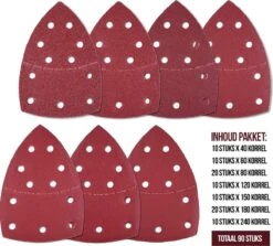 Propapier - Schuurpapier Set – 100x150MM – 90 Stuks – Schuurmachines - Verschillende Korrels Grof – Voorstuk Draaibaar - Perforatiegaten -Makita Winkel 1200x1084 1