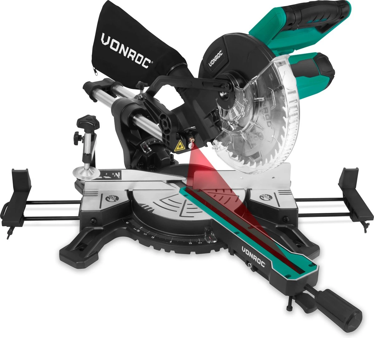 VONROC Afkortzaag, 1500W, Ø216mm – Lasergeleiding – Incl. 40T TCT Zaagblad 3 VONROC Afkortzaag, 1500W, Ø216mm – Lasergeleiding – Incl. 40T TCT Zaagblad