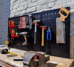 MondiDeal - MondiTools - Gereedschapswand - Gereedschapshouder - Toolhouder - 3-delig Gereedschap Paneel - Inclusief Ophang Accessoires - Wandrek -Makita Winkel 1200x1088 8