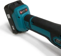 Deutsche Stahl Haakse Slijper - Slijptol - Gereedschap - Slijpmachine - Draadloos - 24V Accu - 2 Batterijen - 7000RPM - 1 Uur Snellader - 2 Zaagblad Van 125mm - Softgrip - Met Tas - Blauw -Makita Winkel 1200x1104 4