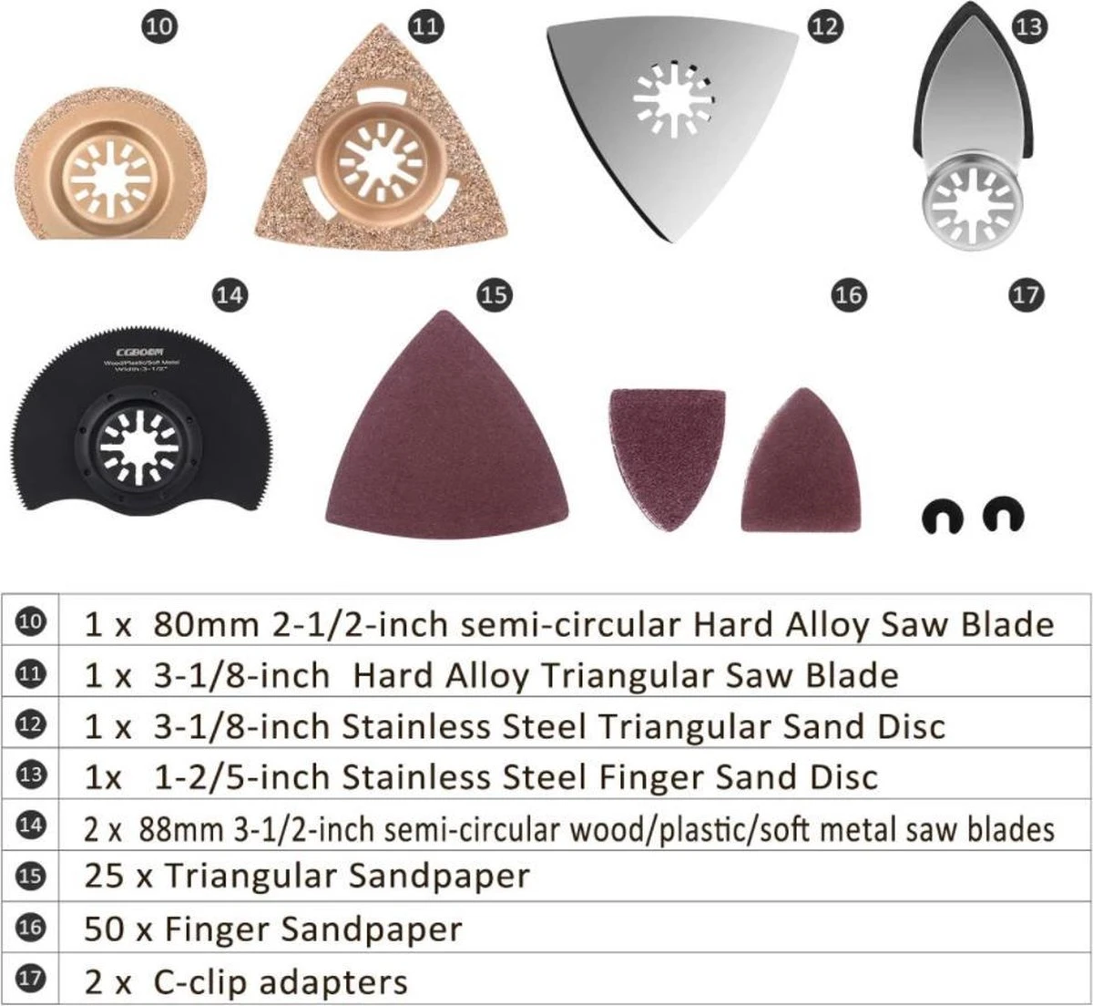 Merkloos Accessoireset Multitool Oscillerend Zaagbladen Set Universeel DIY Hobby 7 Merkloos Accessoireset Multitool Oscillerend Zaagbladen Set Universeel DIY Hobby - Afbeelding 5