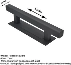 Barnwoodweb Deurgreep Hudson Square (voor En Achter) Zwart Gepoedercoat Staal 300x40 Mm 16 Barnwoodweb Deurgreep Hudson Square (voor En Achter) Zwart Gepoedercoat Staal 300x40 Mm -Makita Winkel 1200x1108 6