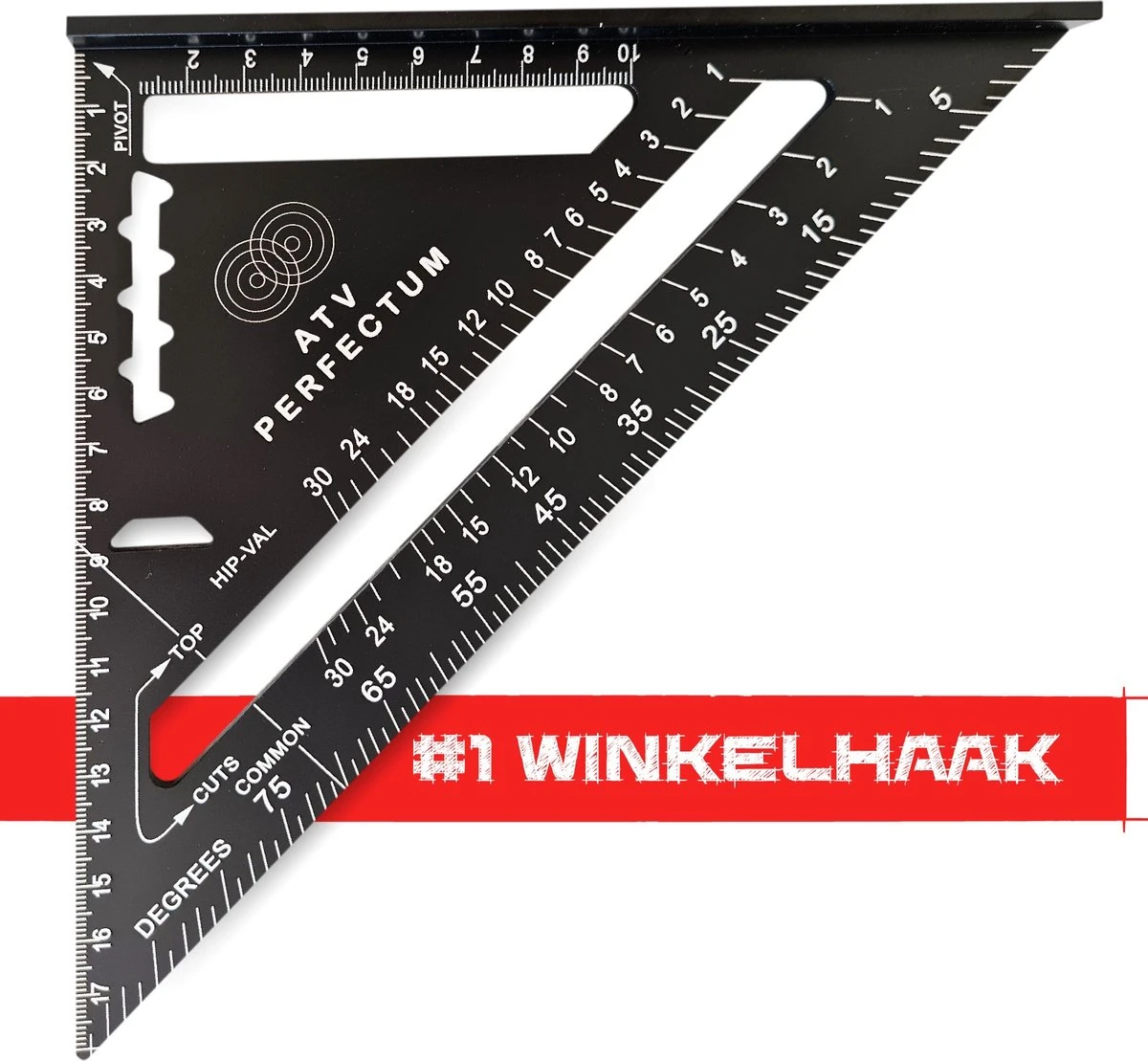 ATV PERFECTUM Winkelhaak – Metrisch - Aluminium - Hoekmeter – Speed Square -Blokhaak – Zwaaihaak 3 ATV PERFECTUM Winkelhaak – Metrisch - Aluminium - Hoekmeter – Speed Square -Blokhaak – Zwaaihaak