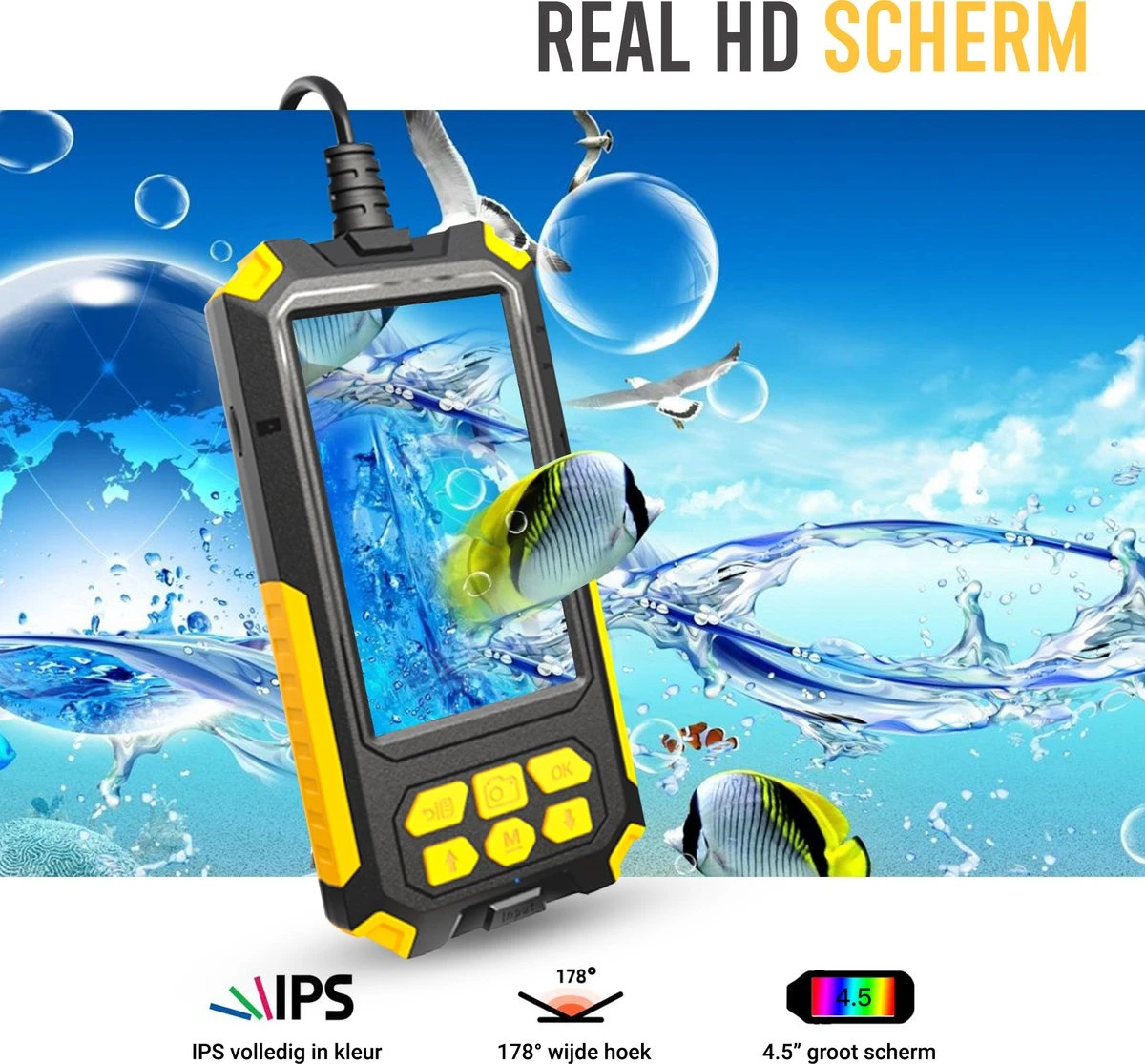 Endoscoop Camera Dual Lens Inspectiecamera 10M – Full HD – 4.5” Scherm – Luxe Opbergtas - IP68 Waterdicht – Incl. Micro SD Kaart 32GB 8 Endoscoop Camera Dual Lens Inspectiecamera 10M – Full HD – 4.5” Scherm – Luxe Opbergtas - IP68 Waterdicht – Incl. Micro SD Kaart 32GB - Afbeelding 6